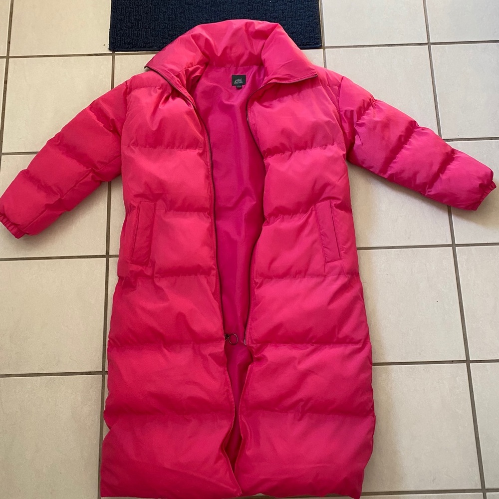 Hot Pink long puffer